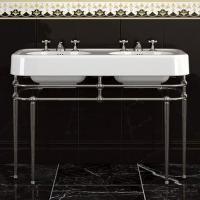 Devon Wide Blues Раковина двойная с 3 отв., 124,5x56,5xh26,5 см., цвет: белый