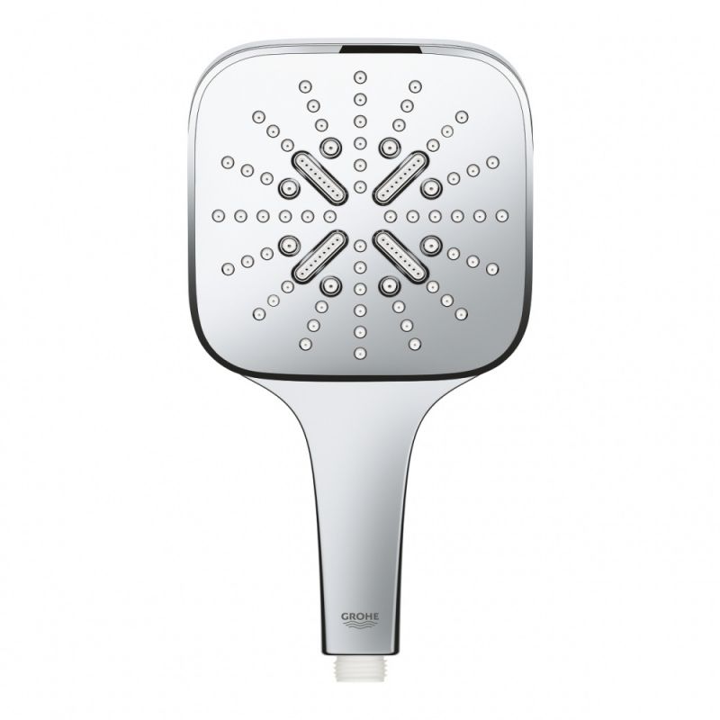Ручной душ, Hansgrohe, Raindance Select E, диаметр лейки, мм-150, форма-прямоугольная, количество режимов-3, тип струи-RainAir, CaresseAir, Mix, цвет-хром Ручной душ, Hansgrohe, Raindance Select E, диаметр лейки, мм-150, форма-прямоугольная, количество режимов-3, тип струи-RainAir, CaresseAir, Mix, цвет-хром