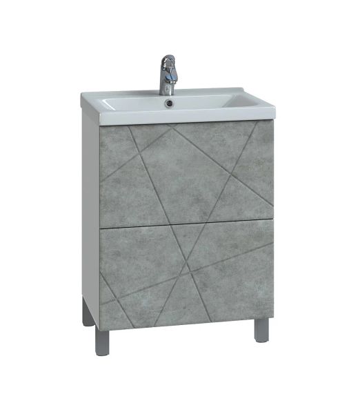 Тумба с раковиной напольная VIGO Geometry tn.bsf.GEO.FOS.60.2Y бетон, 60 см