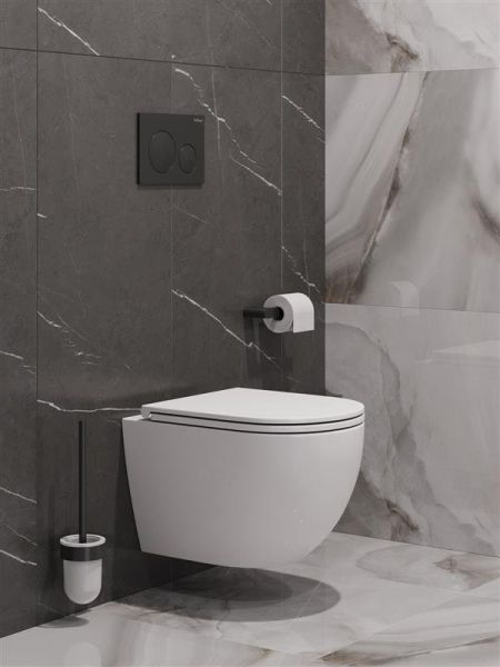 COMPATTO Унитаз подвесной безободковый  со смывом "Торнадо", с сиденьем дюропласт soft close BB003CH-TOR/SC