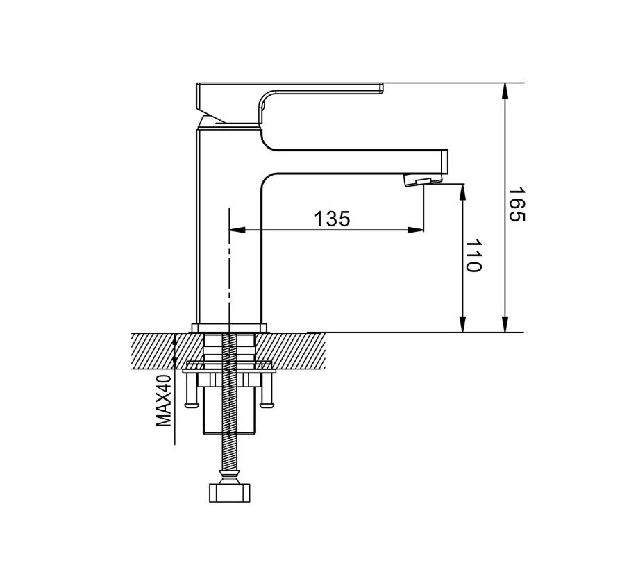 Смеситель для раковины с гигиеническим душем Shevanik S8271T, оружейная сталь