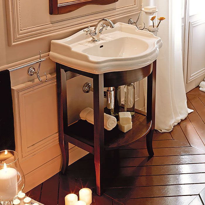 KERASAN Retro 69, раковина 69*52см с 1 отв., цвет: белый, артикул 104601*1