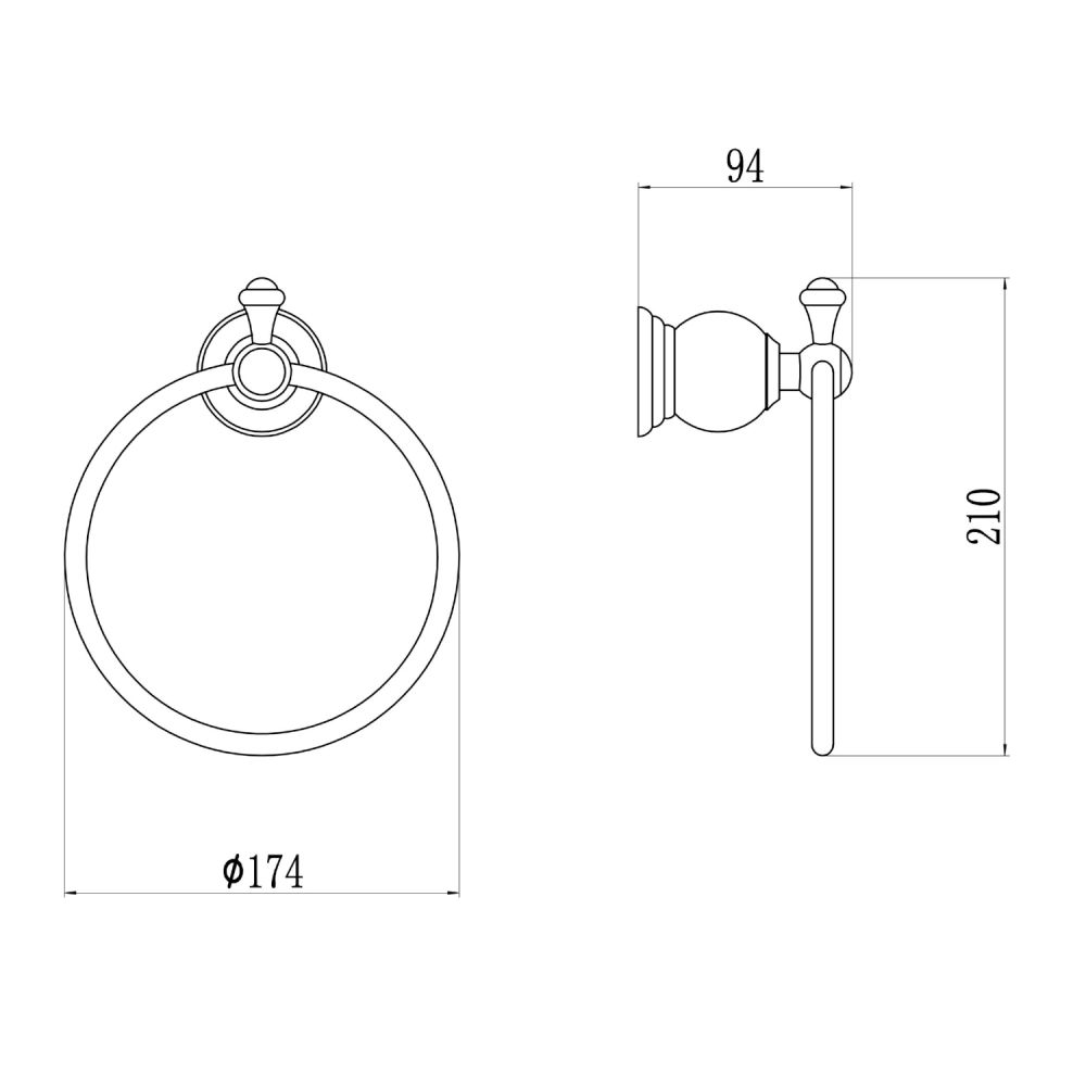 Полотенцедержатель Savol S-005760B, золото
