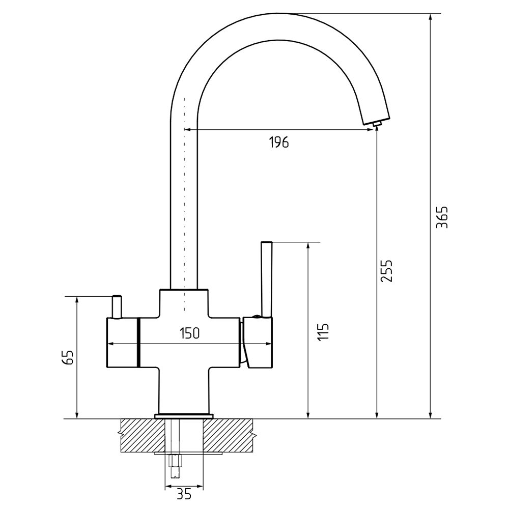 Смеситель для кухни с подключением фильтра GranFestGF-Z-5422, песочный