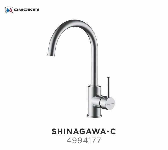 Смеситель для кухни, OMOIKIRI, Shinagawa, тип открывания воды-однорычажный, тип регулирования воды-керамический картридж, монтаж-на раковину/столешницу, отверстия для монтажа-1, высота, мм-327, вынос излива, мм-182, тип излива-поворотный, тип подводки-гиб