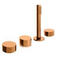 Fantini AF/21 Смеситель на борт ванны, 4 отв., без излива, цвет: Matt Copper PVD