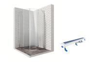 Душевой уголок Ambassador Diamond 12011102-ST4, полукруглый, линейный трап, 100х100