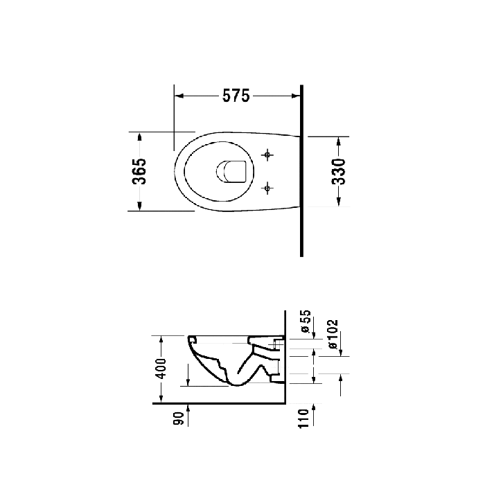 Duravit Architec Унитаз подвесной, с вертикальным смывом, вкл. крепление Durafix, объем 4,5 л, Цвет: Белый с покрытием HygieneGlaze