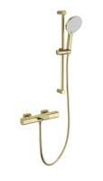 Смеситель для ванны с душевым гарнитуром и термостатом WONZON & WOGHAND Plate, Брашированное золото (WW-C2017-A-BG)
