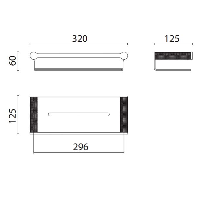 OASIS DEFILE Полка для душа 320 мм., цвет золото