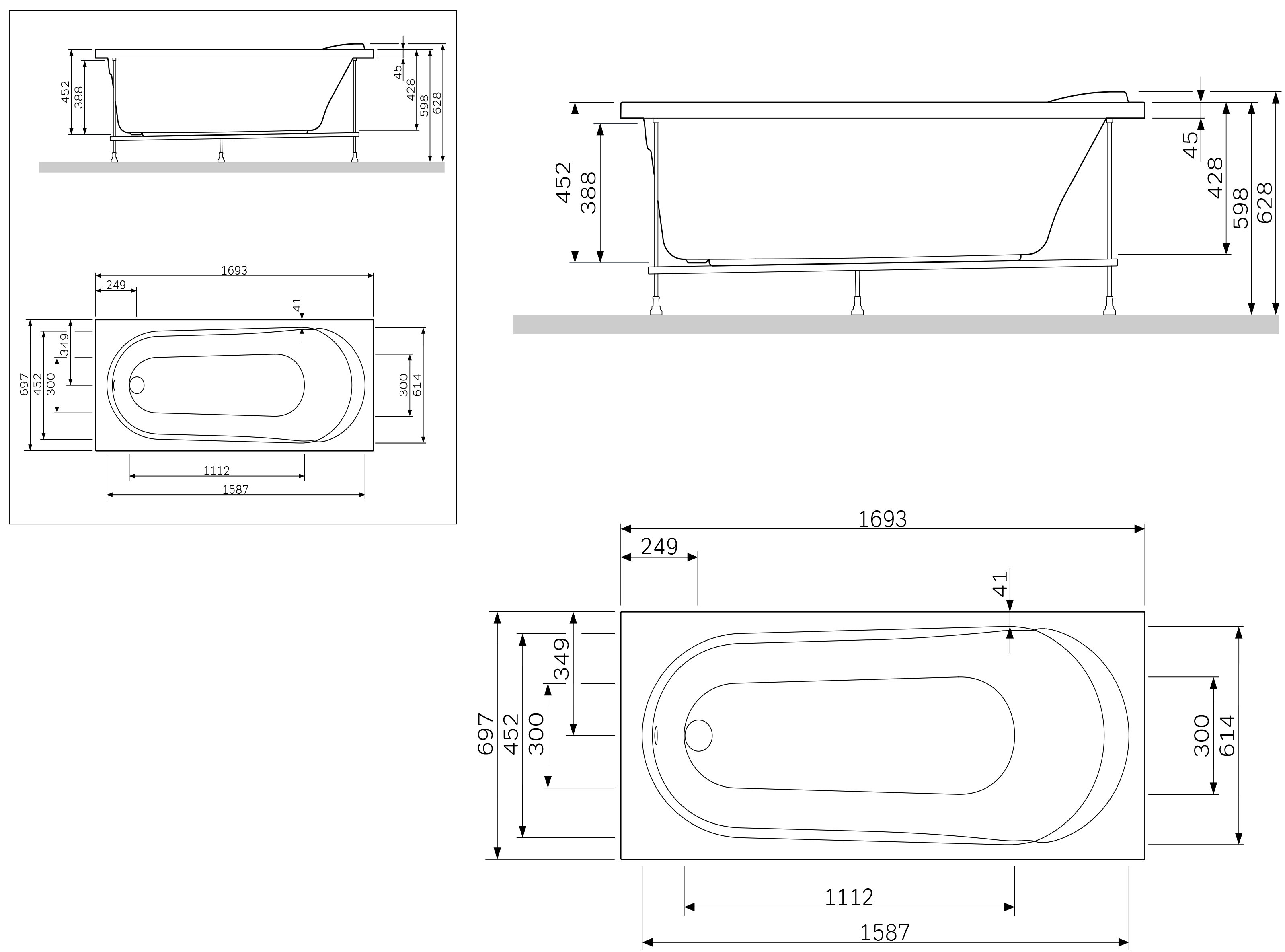 W85A-170-070W-P  Панель фронтальная  (универсальная) для ванн Joy/Spirit, 170 см, шт W85A-170-070W-P  Панель фронтальная  (универсальная) для ванн Joy/Spirit, 170 см, шт