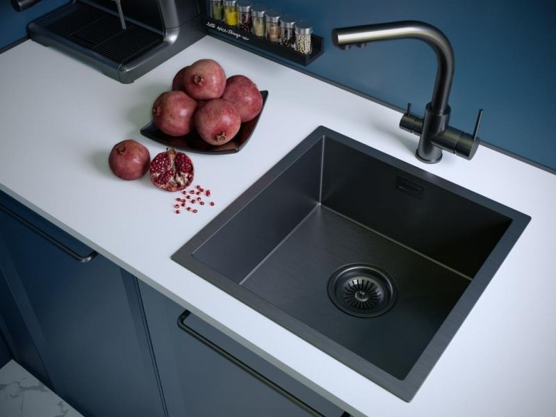 Кухонная мойка Paulmark Aller 44 PM904444-GM Вороненая сталь Кухонная мойка Paulmark Aller 44 PM904444-GM Вороненая сталь