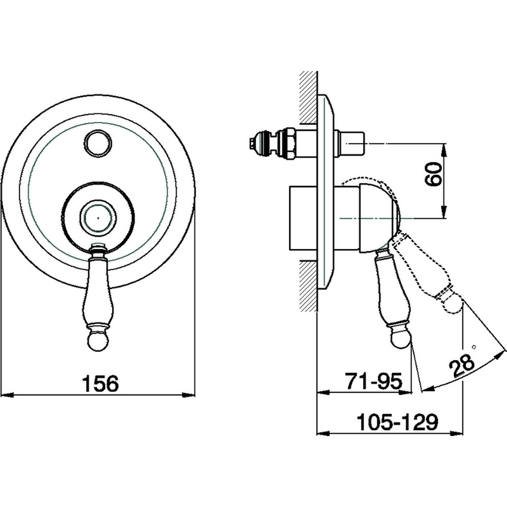 CISAL Arcana Empress Внешняя часть встраиваемого однорычажного смесителя для ванны/душа, цвет золото, артикул EM00210024 Акция