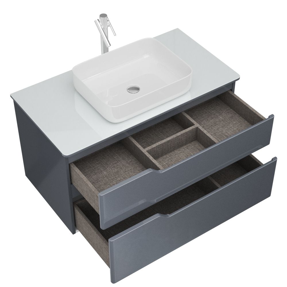 Тумба Hella Cristal 100, серый лак