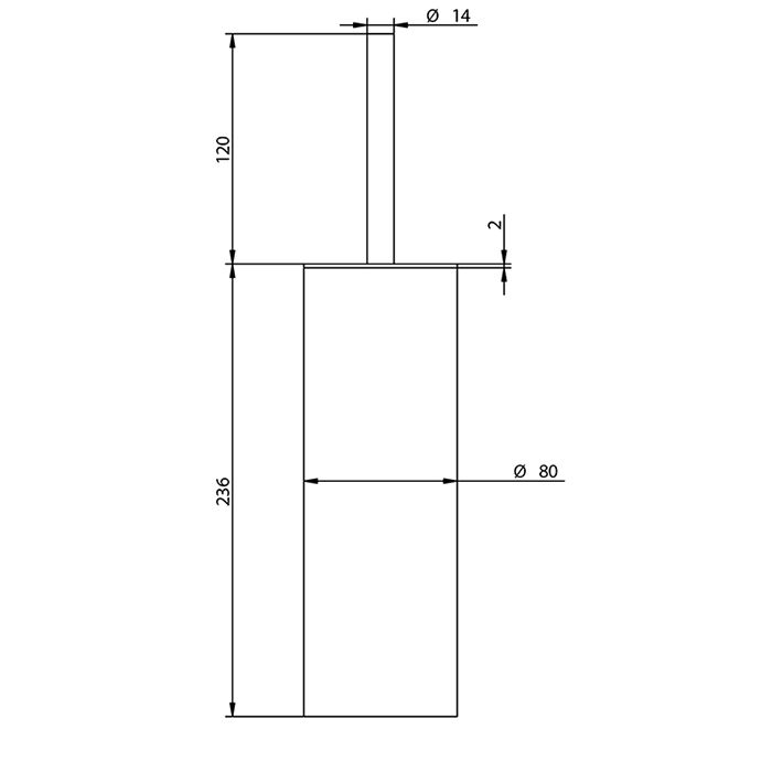 Bongio Time 2020 Ершик туалетный напольный, 350x80 мм, матовая сталь