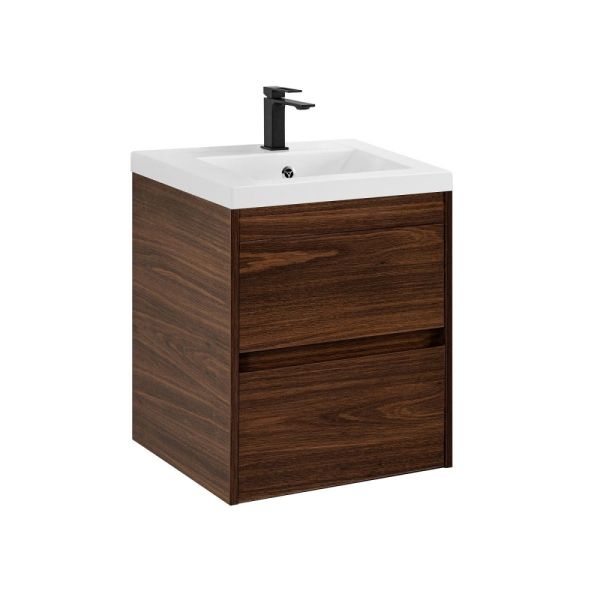 FAMILY-M База под раковину подвесная с двумя выкатными ящиками, Bourbon Oak, 400x350x550, Family-M-400-2C-SO-BO