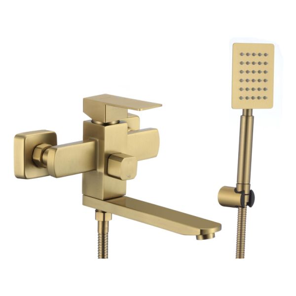 Смеситель для ванны Fmark FS8104C, матовое золото