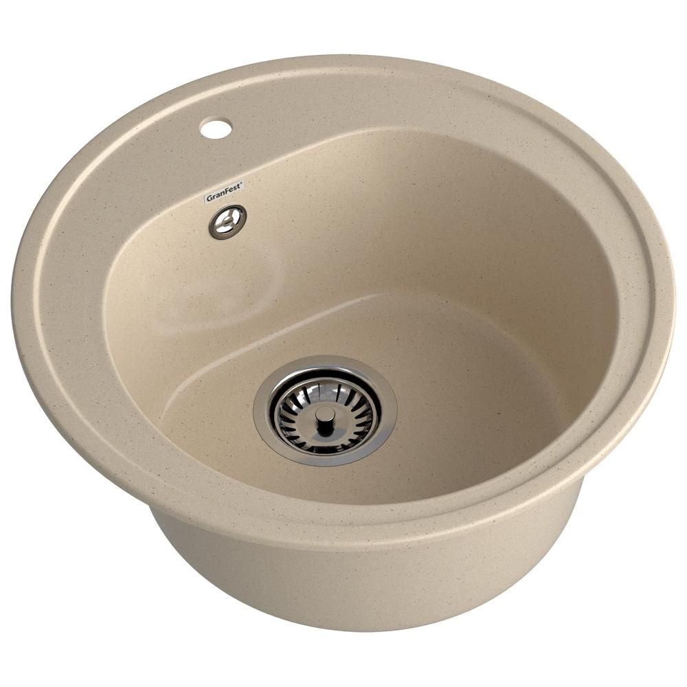 Кухонная мойка GranFest RONDO 510, кашемир, артикул R-510 кашемир