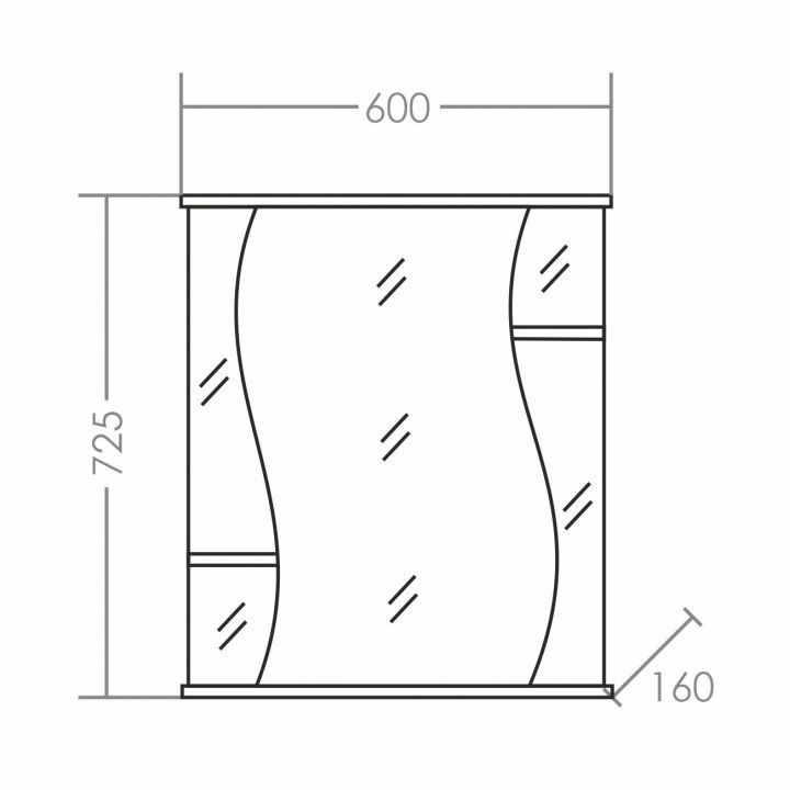 Зеркальный шкаф СаНта Лира 60 101064, цвет белый