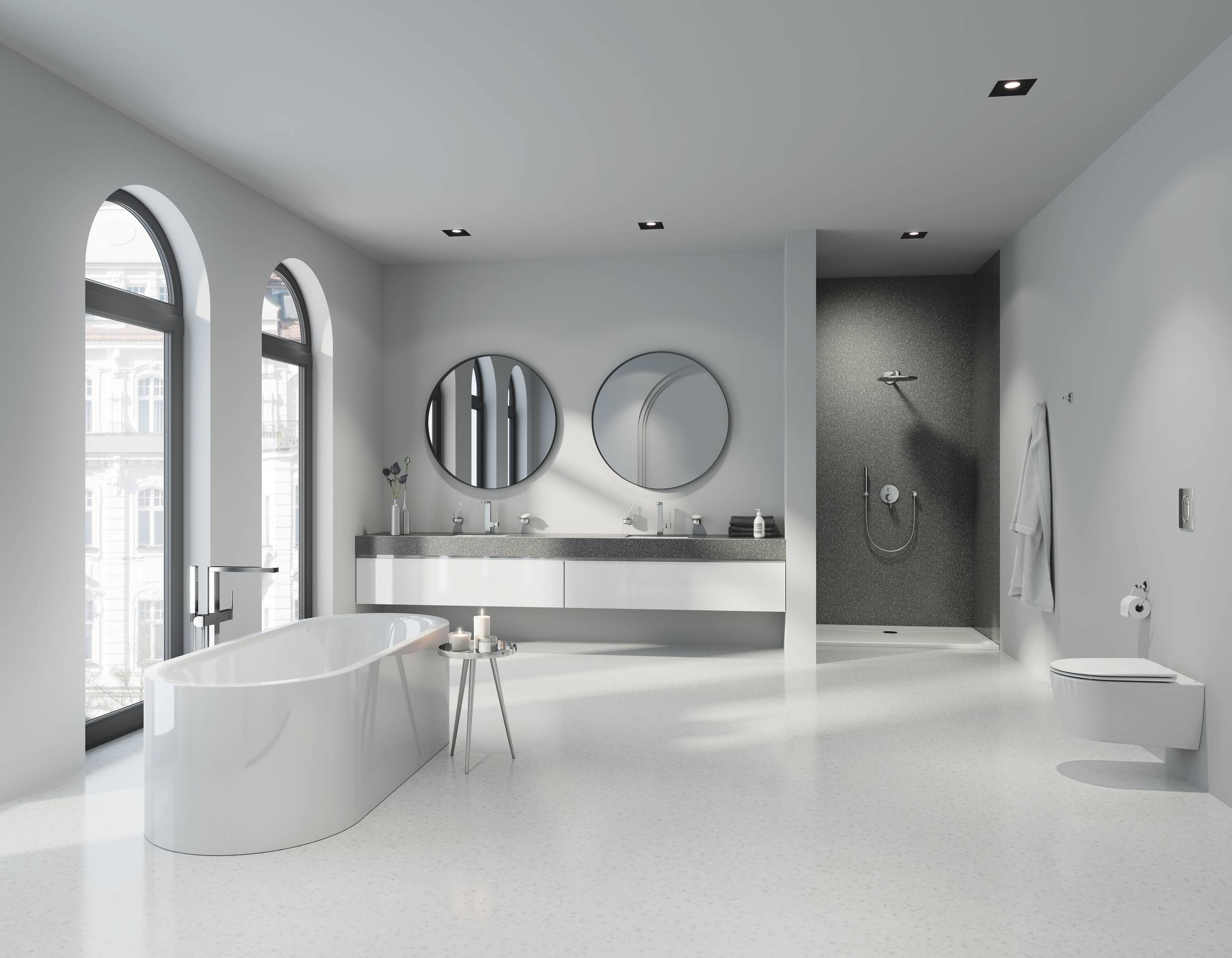Смеситель однорычажный для ванны GROHE Plus, хром (23846003) Смеситель однорычажный для ванны GROHE Plus, хром (23846003)