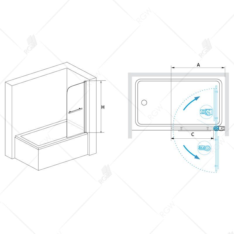 Шторка на ванну RGW SC-06