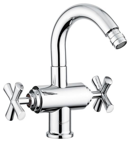 Emmevi Spirit New, двухвентильный смеситель (h23 см) для биде с поворотным изливом и донным клапаном, цвет хром