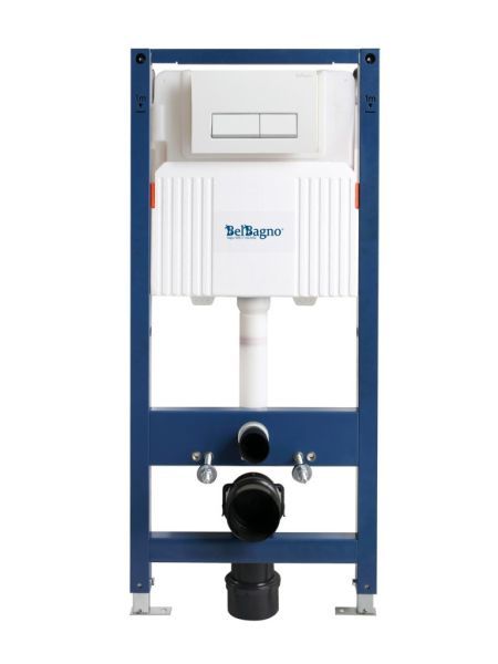 Инсталляция BELBAGNO для подвесного унитаза в комплекте с кнопкой смыва BB-101-M-BR