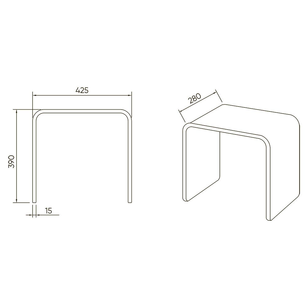 Стул для душа Veconi ST-AC-1T, 425*280*390, прозрачный