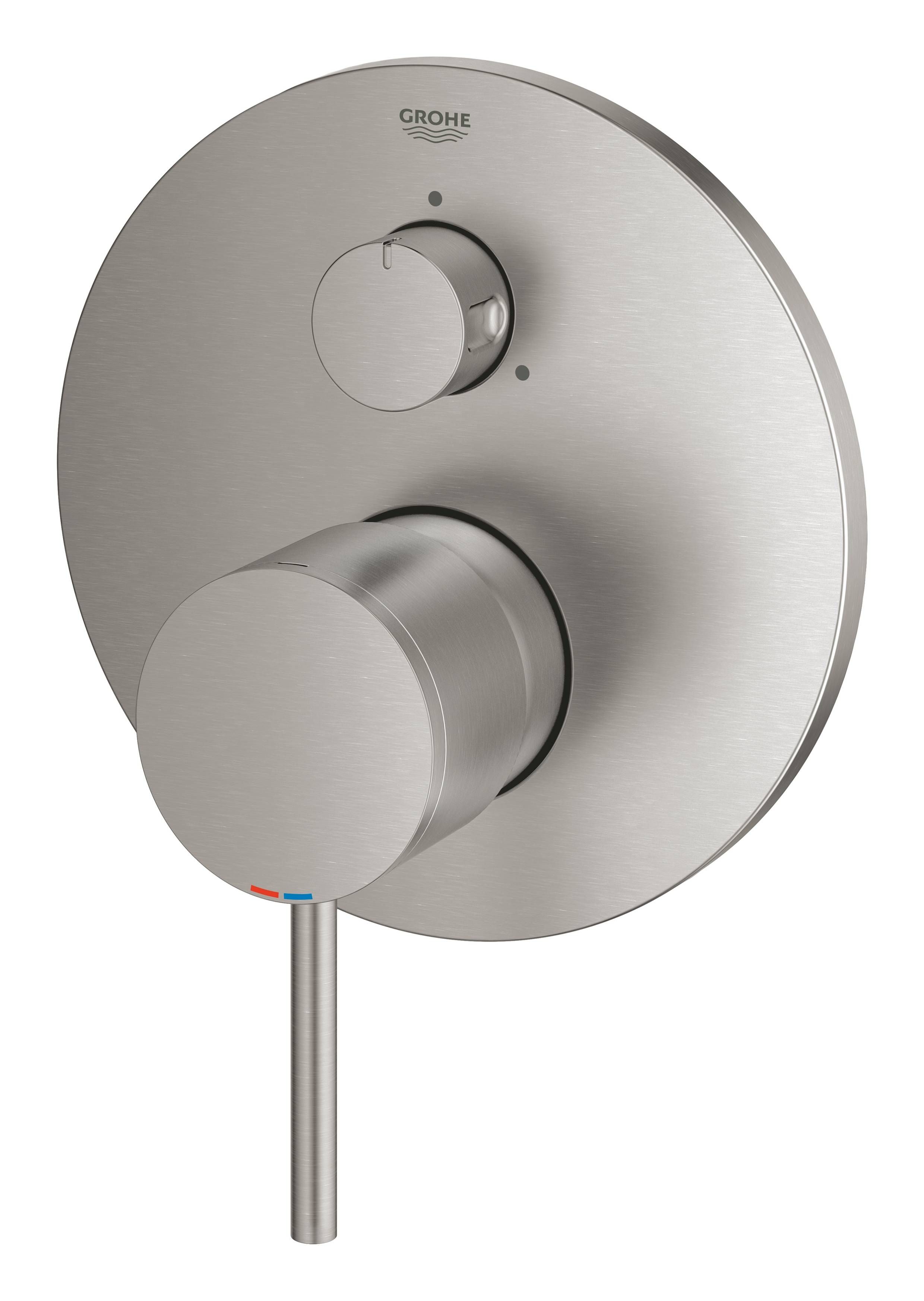 Внешняя часть смесителя для ванны GROHE Atrio New с переключателем на 3 положения, суперсталь (24096DC3)