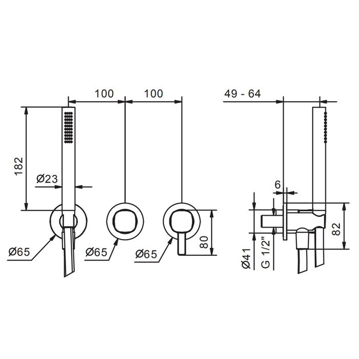 Fantini Lame Смеситель для душа, встраиваемый, на 2 источника, с ручн.душем, (наружняя часть), цвет: хром