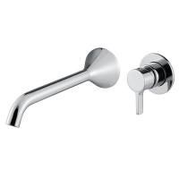 SIRIUS Смеситель для раковины скрытого монтажа настенный моноком. излив L21 см, хром