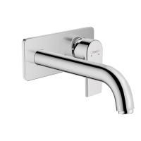 Смеситель для раковины, Hansgrohe, Vernis Shape, тип открывания воды-рычажный, тип регулирования воды-керамический картридж, тип установки-встраиваемый, отверстия для монтажа-2, высота, мм-75, вынос излива, мм-207, тип излива-неподвижный, материал ручки-м