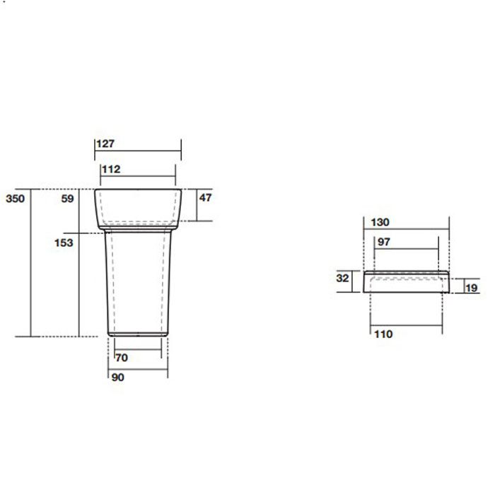 KERASAN Retro Керамический отвод для слива в стену, с декоративным кольцом,(без резиновых манжет), цвет белый
