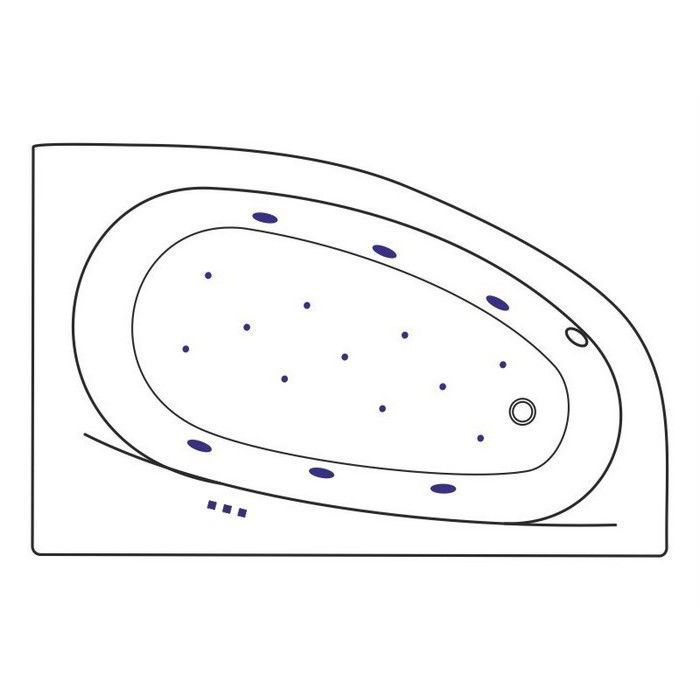 Ванна EXCELLENT Kameleon 170x110 (правая) "RELAX" (золото)