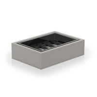 Мыльница, Decor Walther, Brownie, STS, ширина, мм-130, глубина, мм-95, высота, мм-37, тип установки-настольный (свободностоящий), материал-искусственная кожа/керамика черная, цвет-тауп