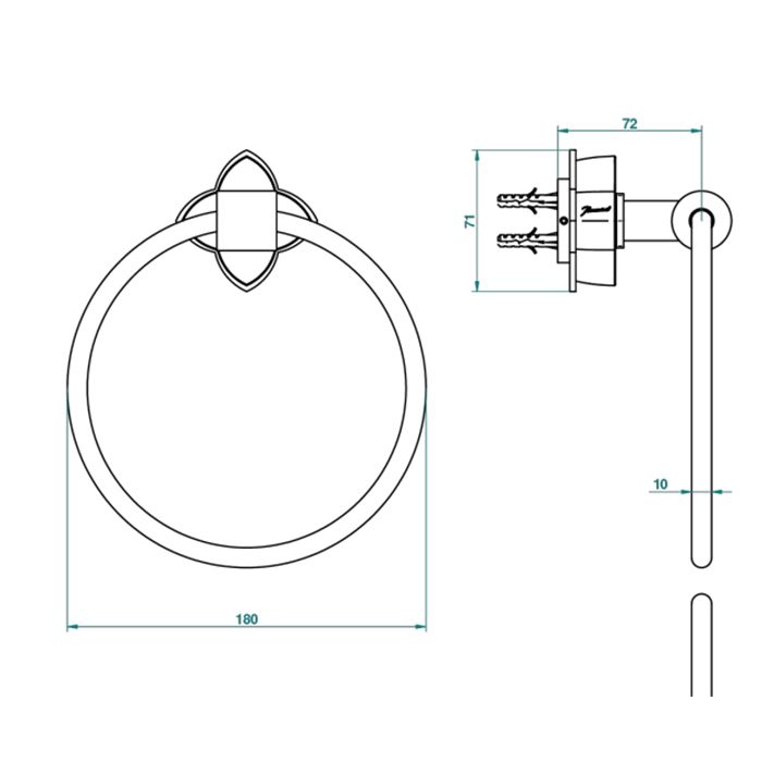 THG PETALE DE CRISTAL CLAIR Полотенцедержатель-кольцо, цвет хром THG PETALE DE CRISTAL CLAIR Полотенцедержатель-кольцо, цвет хром