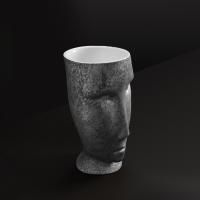 Kerasan Artwork Раковина свободностоящая "MOLOCO", с отверстием для слива в стену, цвет белый/античная платина