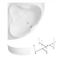 Комплект 3 в 1 Lavinia Boho Elegant S2-37050140, акриловая ванна 140x140 см, усиленный металлический каркас с монтажным набором, лицевой экран