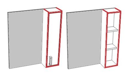 Зеркало-шкаф "Спектр 50" серое