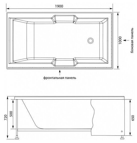 Боковой экран Aquanet Vega 100 Боковой экран Aquanet Vega 100