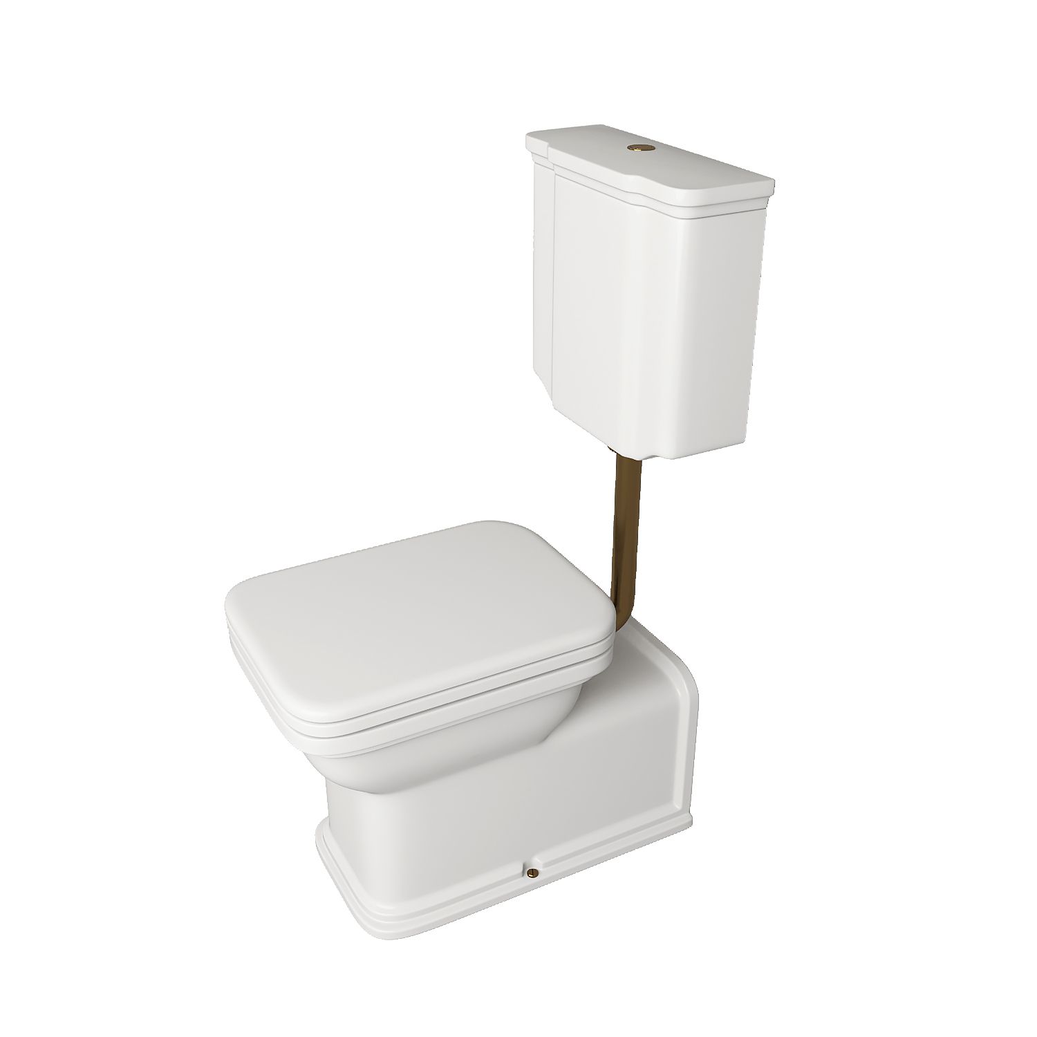 KERASAN Механизм слива одинарный для низкого бачка, без трубы  без подводки, цвет бронза