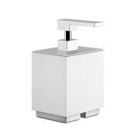 Gessi Rettangolo Дозатор для жидкого мыла настольный, цвет: хром/белый Gessi Rettangolo Дозатор для жидкого мыла настольный, цвет: хром/белый