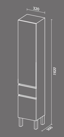 Шкаф пенал SanVit Кубэ-3 32 pkube3 с фактурой под дерево с бельевой корзиной Акация светлая