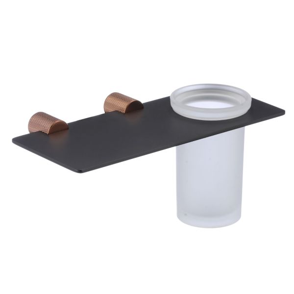 Стакан для ванной комнаты Savol S-002158HD, черный/бронза