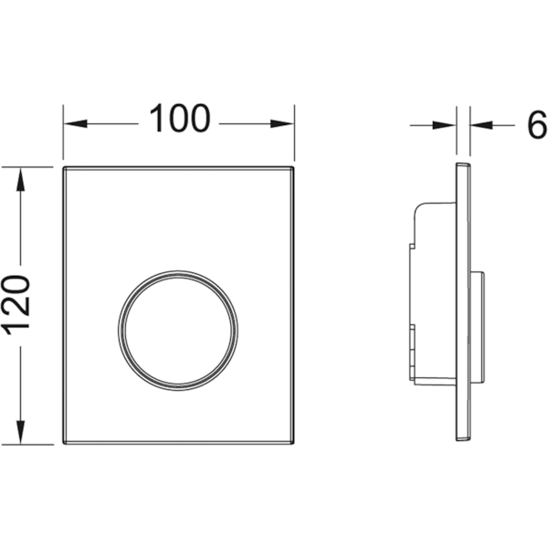 TECEloop Urinal, пластик, белый, кнопка хром глянцевый TECEloop Urinal, пластик, белый, кнопка хром глянцевый
