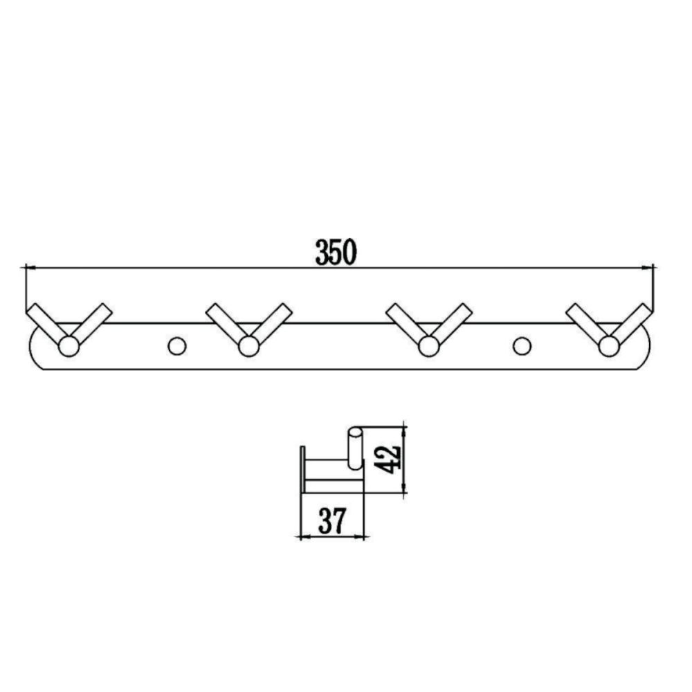Планка с крючками Savol S-007224H, черный