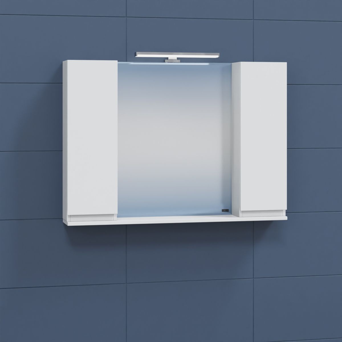 Зеркальный шкаф Санта Марс 100 см, 700285, с подсветкой, белый