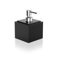 Дозатор для жидкого мыла, Decor Walther, Brownie, механический (нажимной), ширина, мм-99, глубина, мм-99, высота, мм-147, ёмкость(мл)-400, тип установки-настольный (свободностоящий), материал колбы-фарфор черный/искусственная кожа, цвет колбы-черный (имит