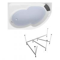 Комплект 3 в 1 Lavinia Boho Grance Hill S1-370317PL, акриловая ванна 170x105 см (левый разворот), усиленный металлический каркас, мягкий подголовник