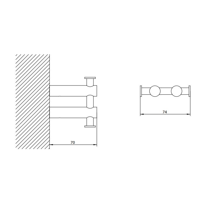 Bongio T Крючок двойной, хром Bongio T Крючок двойной, хром